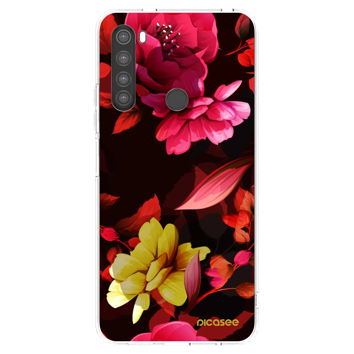 Picasee silikonska prozirna maskica za Xiaomi Redmi Note 8 - Dark Peonny
