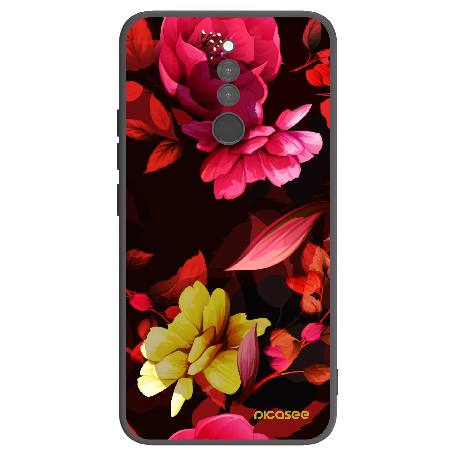 Picasee crna silikonska maskica za Xiaomi Redmi 8 - Dark Peonny