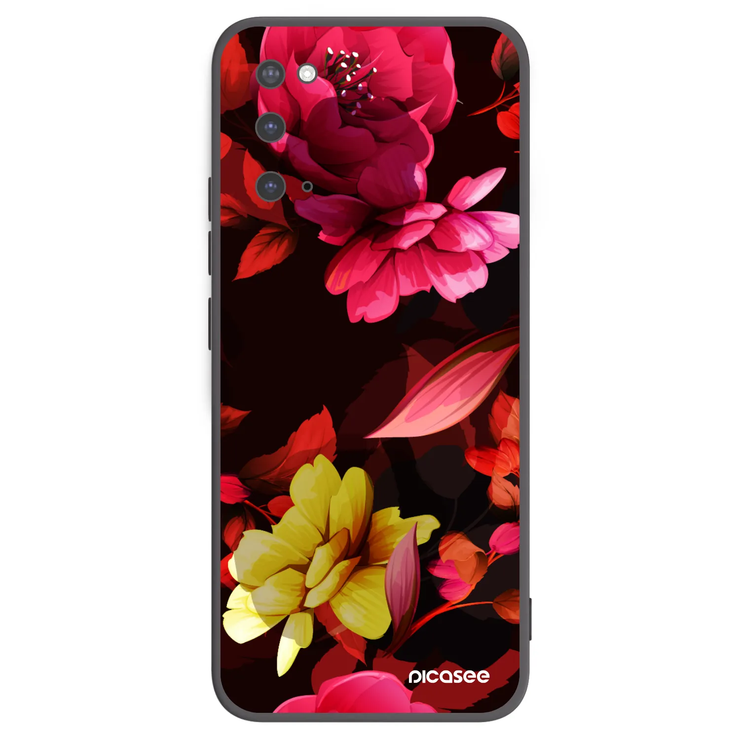 Picasee crna silikonska maskica za Samsung Galaxy S20 G980F - Dark Peonny