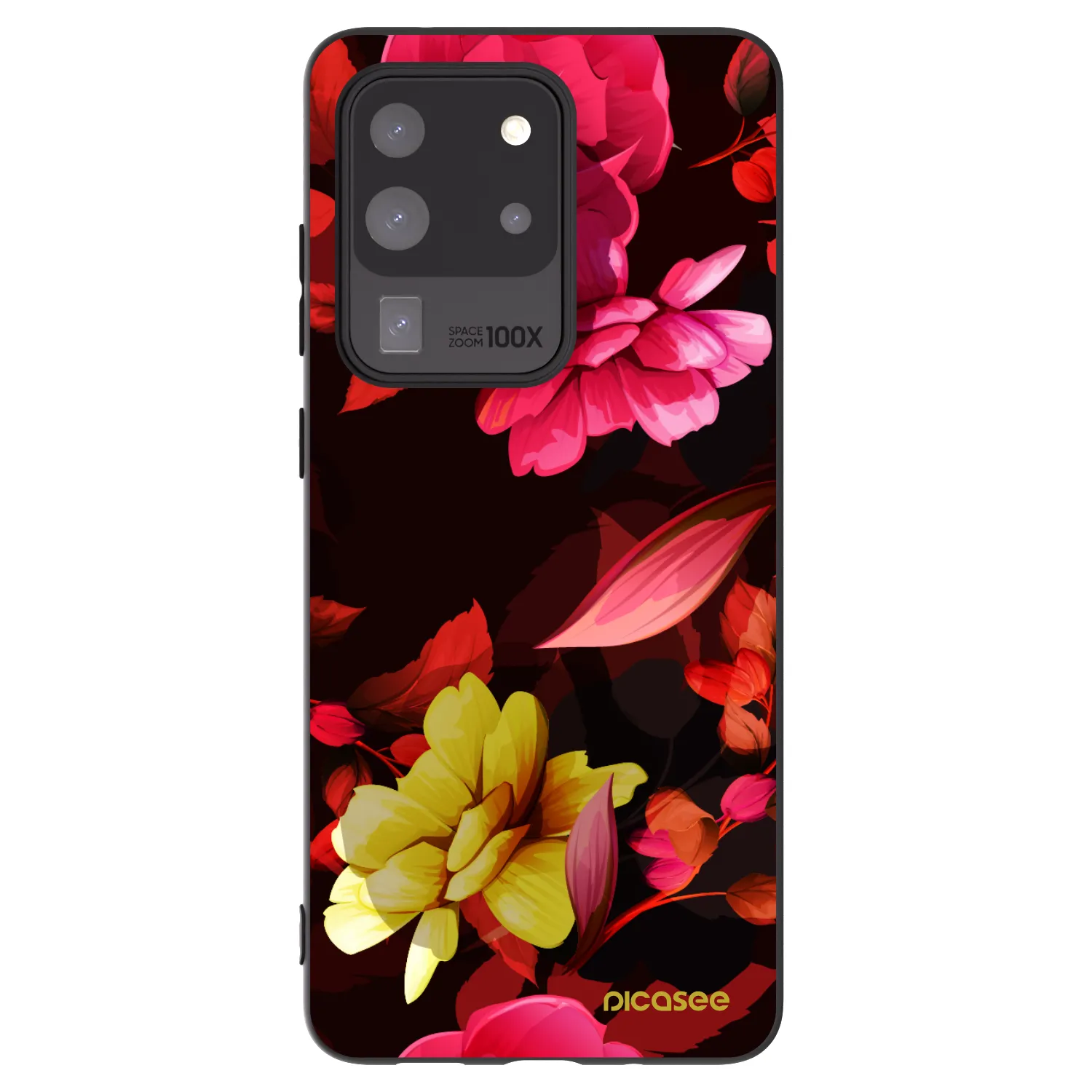 Picasee crna silikonska maskica za Samsung Galaxy S20 Ultra 5G G988F - Dark Peonny