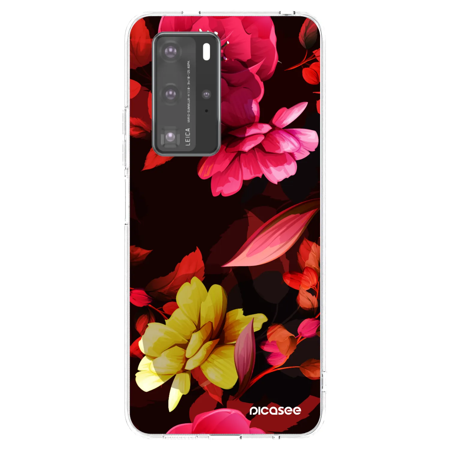 Picasee silikonska prozirna maskica za Huawei P40 Pro - Dark Peonny