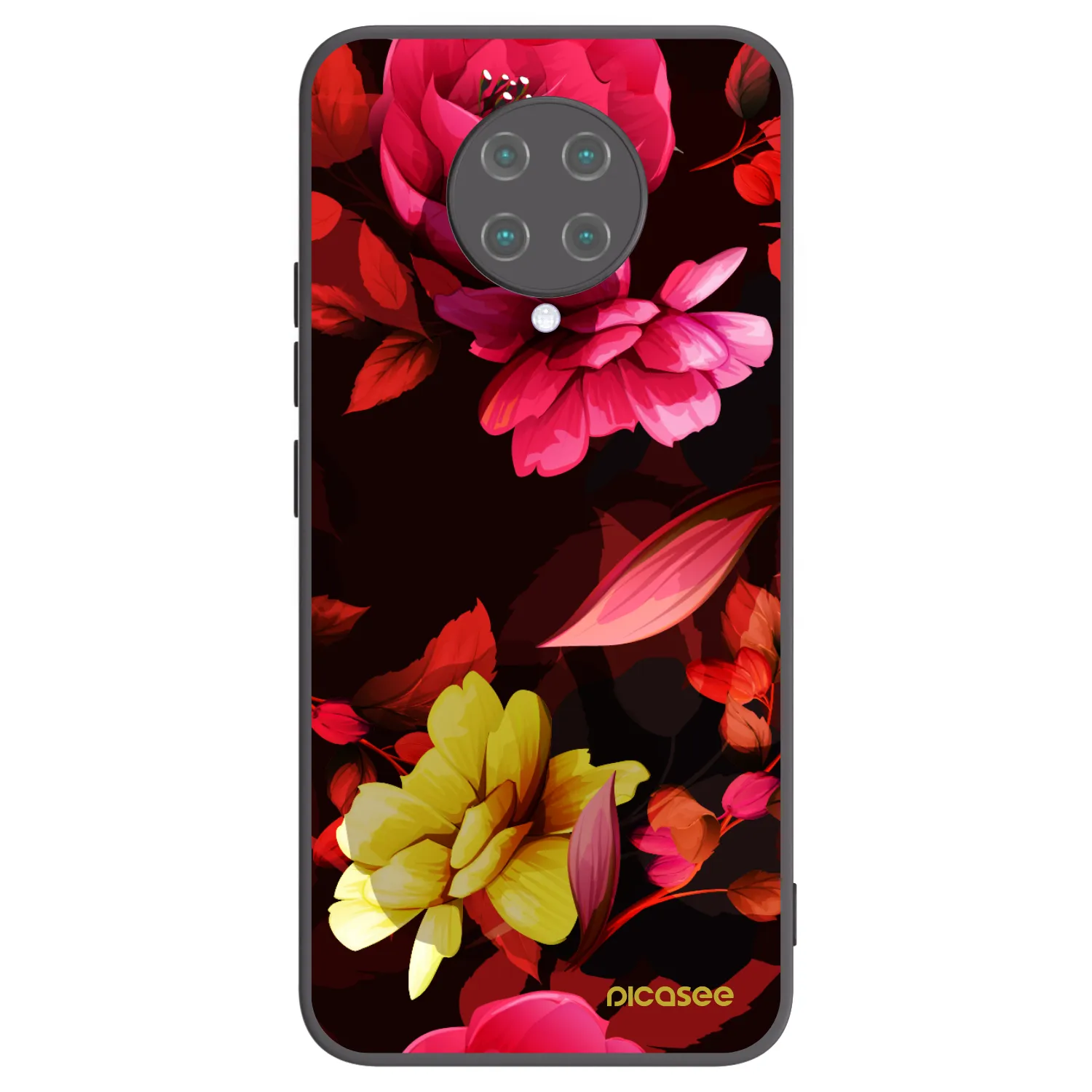 Picasee crna silikonska maskica za Xiaomi Poco F2 Pro - Dark Peonny