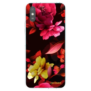 Picasee silikonska prozirna maskica za Xiaomi Redmi 9A - Dark Peonny