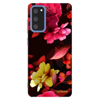 Picasee silikonska prozirna maskica za Samsung Galaxy S20 FE - Dark Peonny