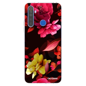 Picasee silikonska prozirna maskica za Realme 5 - Dark Peonny