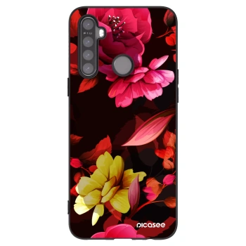 Picasee crna silikonska maskica za Realme 5 - Dark Peonny