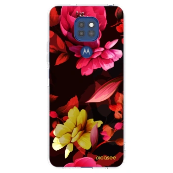 Picasee silikonska prozirna maskica za Motorola Moto G9 Play - Dark Peonny