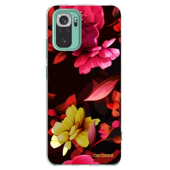 Picasee silikonska prozirna maskica za Xiaomi Redmi Note 10 Pro - Dark Peonny