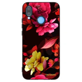 Picasee crna silikonska maskica za Huawei P20 Lite - Dark Peonny