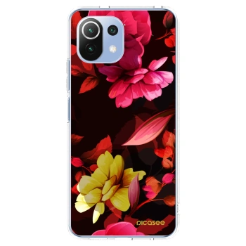 Picasee silikonska prozirna maskica za Xiaomi Mi 11 Lite - Dark Peonny