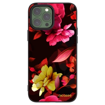 Picasee crna silikonska maskica za Apple iPhone 13 Pro Max - Dark Peonny