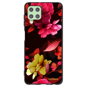 Picasee crna silikonska maskica za Samsung Galaxy A22 A225F 4G - Dark Peonny