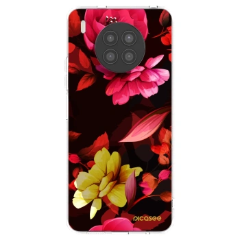 Picasee silikonska prozirna maskica za Huawei Nova 8i - Dark Peonny