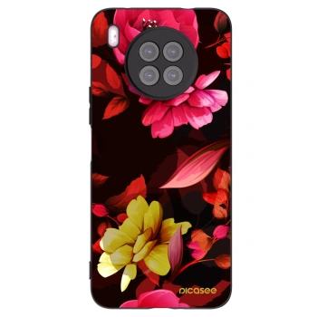Picasee crna silikonska maskica za Huawei Nova 8i - Dark Peonny