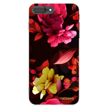 Picasee silikonska prozirna maskica za Apple iPhone 7 Plus - Dark Peonny