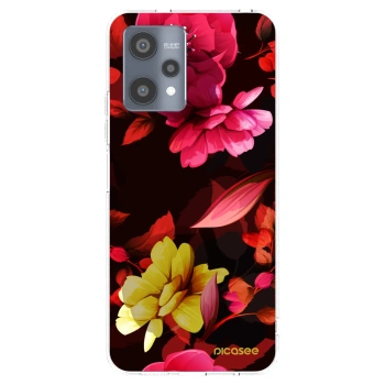Picasee silikonska prozirna maskica za Realme 9 Pro 5G - Dark Peonny