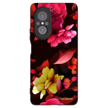Picasee crna silikonska maskica za Huawei Nova 9 SE - Dark Peonny