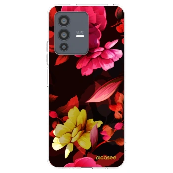 Picasee silikonska prozirna maskica za Vivo V23 5G - Dark Peonny