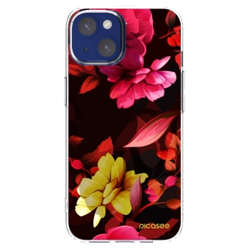 Picasee silikonska prozirna maskica za Apple iPhone 14 - Dark Peonny