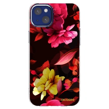 Picasee silikonska prozirna maskica za Apple iPhone 14 Plus - Dark Peonny