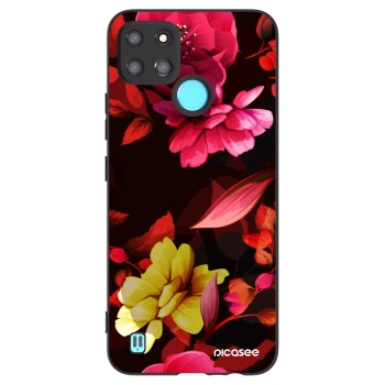 Picasee crna silikonska maskica za Realme C21Y - Dark Peonny