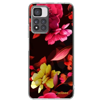 Picasee silikonska prozirna maskica za Xiaomi Redmi Note 11 Pro+ 5G - Dark Peonny