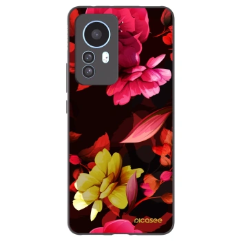 Picasee crna silikonska maskica za Xiaomi 12T Pro - Dark Peonny