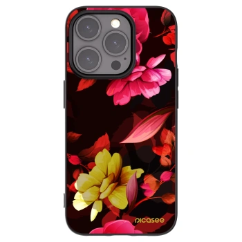 Picasee crna silikonska maskica za Apple iPhone 15 Pro - Dark Peonny