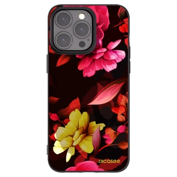 Picasee crna silikonska maskica za Apple iPhone 15 Pro Max - Dark Peonny
