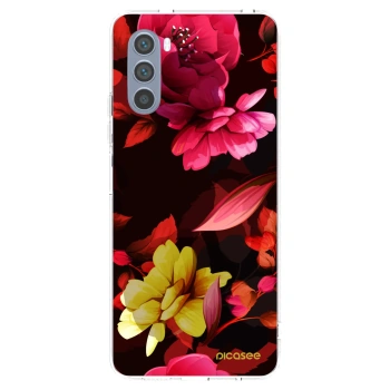 Picasee silikonska prozirna maskica za Motorola Moto G62 - Dark Peonny