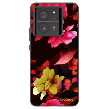 Picasee crna silikonska maskica za Xiaomi 13T Pro - Dark Peonny