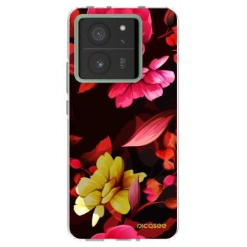 Picasee silikonska prozirna maskica za Xiaomi 13T Pro - Dark Peonny