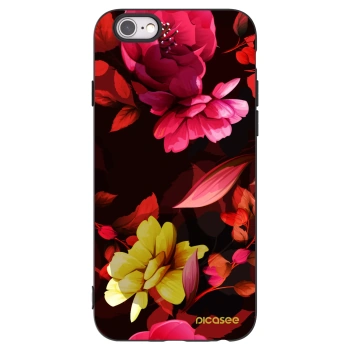 Picasee crna silikonska maskica za Apple iPhone 6/6S - Dark Peonny