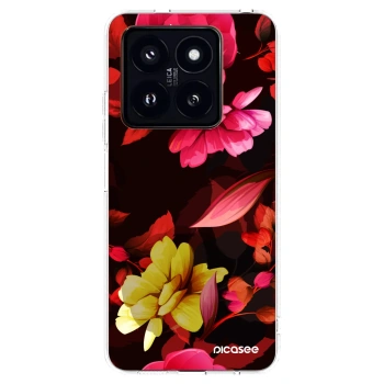 Picasee silikonska prozirna maskica za Xiaomi 14 Pro - Dark Peonny