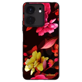 Picasee crna silikonska maskica za Xiaomi Redmi 13C 4G - Dark Peonny