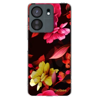 Picasee silikonska prozirna maskica za Xiaomi Redmi 13C 4G - Dark Peonny