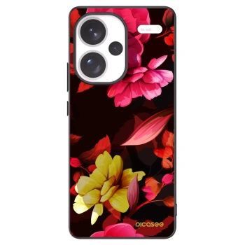 Picasee crna silikonska maskica za Xiaomi Redmi Note 13 Pro+ 5G - Dark Peonny