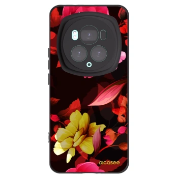 Picasee crna silikonska maskica za Honor Magic6 Pro - Dark Peonny