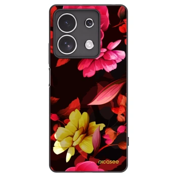 Picasee crna silikonska maskica za Xiaomi Redmi Note 13 4G - Dark Peonny