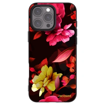 Picasee crna silikonska maskica za Apple iPhone 16 Pro Max - Dark Peonny