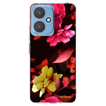 Picasee silikonska prozirna maskica za Xiaomi Redmi 13C 5G - Dark Peonny