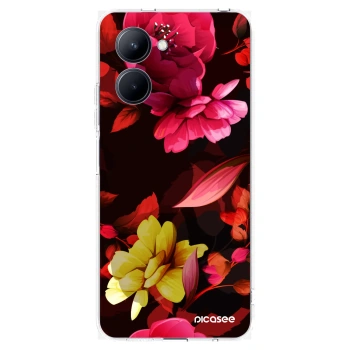 Picasee silikonska prozirna maskica za Realme C33 (2023) - Dark Peonny