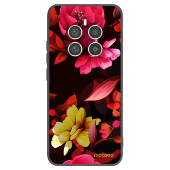 Picasee crna silikonska maskica za Realme 12 Pro 5G - Dark Peonny