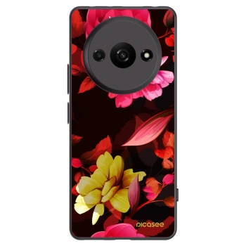 Picasee crna silikonska maskica za Xiaomi Redmi A3 - Dark Peonny