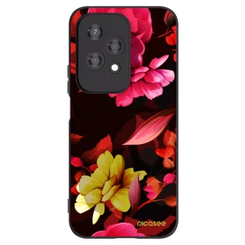 Picasee crna silikonska maskica za Honor 200 Lite - Dark Peonny