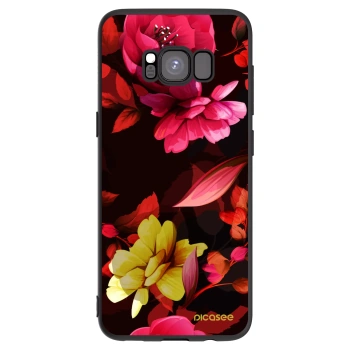 Picasee crna silikonska maskica za Samsung Galaxy S8 G950F - Dark Peonny