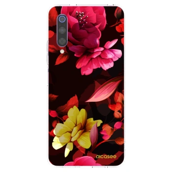 Picasee silikonska prozirna maskica za Xiaomi Mi 9 - Dark Peonny