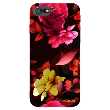Picasee silikonska prozirna maskica za Apple iPhone 7 - Dark Peonny