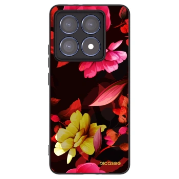 Picasee crna silikonska maskica za Xiaomi 14T Pro - Dark Peonny