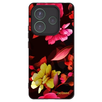 Picasee crna silikonska maskica za Xiaomi Redmi Note 14 5G - Dark Peonny